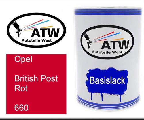 Opel, British Post Rot, 660: 500ml Lackdose, von ATW Autoteile West.